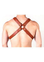 Load image into Gallery viewer, Prowler Red X Chest Harness - XXLarge - Brown/Brass - Brown/Metal - XXLarge