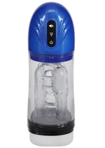Load image into Gallery viewer, Pumped Sonicpull 10 Function Suction Vibration Multimedia Enhanced Rechargeable Masturbator - Metallic - Blue