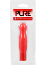 Load image into Gallery viewer, Pure Caress Multi Speed Silicone Vibrator Waterproof - Coral/Red - 4.25in