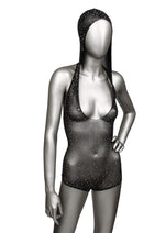 Load image into Gallery viewer, Radiance Hooded Deep V Body Suit - Black - Plus Size/Queen