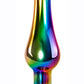 Rainbow Metal Anal Plug - Metal/Multicolor - Large