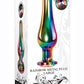 Rainbow Metal Anal Plug - Metal/Multicolor - Large