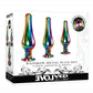 Rainbow Metal Anal Plug - Metal/Multicolor - 3 Piece/Set