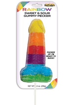 Load image into Gallery viewer, Rainbow Sweet and Sour Jumbo Gummy Pecker - Multicolor
