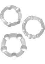 Load image into Gallery viewer, Ram Beaded Cock Rings - Clear - 3 Pack
