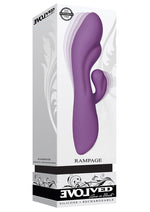 Load image into Gallery viewer, Rampage Rechargeable Silicone Vibrator with Clit Stimulator - Purple
