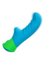 Load image into Gallery viewer, Rave Ridged-G Rechargeable Silicone G-Spot Vibrator - Blue/Green