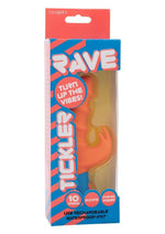 Load image into Gallery viewer, Rave Tickler Rechargeable Silicone Vibrator with Clitoral Stimulator - Blue/Orange
