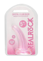 Load image into Gallery viewer, Realrock Crystal Clear Non Realistic Dildo with Suction Cup - Clear/Pink - 4.7in
