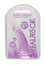 Load image into Gallery viewer, Realrock Crystal Clear Non Realistic Dildo with Suction Cup - Clear/Purple - 4.7in
