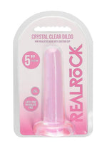 Load image into Gallery viewer, Realrock Crystal Clear Non Realistic Dildo with Suction Cup - Clear/Pink - 5.3in
