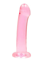 Load image into Gallery viewer, Realrock Crystal Clear Non Realistic Dildo with Suction Cup - Clear/Pink - 6.7in
