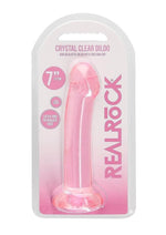 Load image into Gallery viewer, Realrock Crystal Clear Non Realistic Dildo with Suction Cup - Clear/Pink - 6.7in
