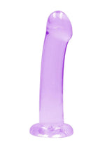 Load image into Gallery viewer, Realrock Crystal Clear Non Realistic Dildo with Suction Cup - Clear/Purple - 6.7in

