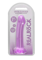 Load image into Gallery viewer, Realrock Crystal Clear Non Realistic Dildo with Suction Cup - Clear/Purple - 6.7in
