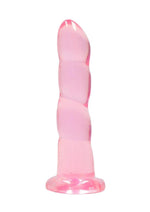 Load image into Gallery viewer, Realrock Crystal Clear Non Realistic Dildo with Suction Cup - Clear/Pink - 7in
