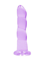 Load image into Gallery viewer, Realrock Crystal Clear Non Realistic Dildo with Suction Cup - Clear/Purple - 7in
