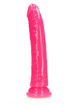 Load image into Gallery viewer, Realrock Slim Glow In The Dark Dildo with Suction Cup - Glow In The Dark/Pink - 10in

