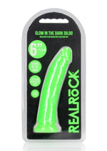 Load image into Gallery viewer, Realrock Slim Glow In The Dark Dildo with Suction Cup - Glow In The Dark/Green - 6in

