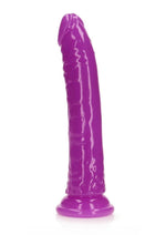 Load image into Gallery viewer, Realrock Slim Glow In The Dark Dildo with Suction Cup - Glow In The Dark/Purple - 9in
