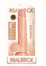 Load image into Gallery viewer, Realrock Straight Realistic Dildo with Balls and Suction Cup - Vanilla - 8in
