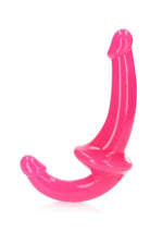 Load image into Gallery viewer, Realrock Strapless Strap-On Glow In The Dark Dildo - Pink - 6in
