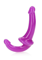 Load image into Gallery viewer, Realrock Strapless Strap-On Glow In The Dark Dildo - Purple - 6in
