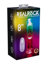 Load image into Gallery viewer, Realrock Vibrating Led Wireless Rechargeable Remote Control Straight Cock - Clear - 8in
