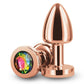 Rear Assets Aluminum Anal Plug - Petite - Metal/Multicolor/Rainbow/Rose Gold - XSmall