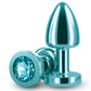 Rear Assets Aluminum Anal Plug - Petite - Metal/Teal - XSmall