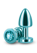 Load image into Gallery viewer, Rear Assets Aluminum Anal Plug - Petite - Metal/Teal - XSmall
