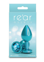 Load image into Gallery viewer, Rear Assets Chrome Anal Plug - Teal - Medium