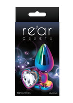 Load image into Gallery viewer, Rear Assets Multicolor Heart Anal Plug - Clear/Multicolor - Medium
