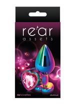 Load image into Gallery viewer, Rear Assets Multicolor Heart Anal Plug - Multicolor/Pink - Medium
