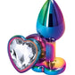Rear Assets Multicolor Heart Anal Plug - Clear/Multicolor - Small