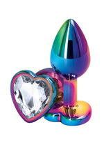 Load image into Gallery viewer, Rear Assets Multicolor Heart Anal Plug - Clear/Multicolor - Small
