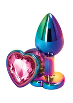 Load image into Gallery viewer, Rear Assets Multicolor Heart Anal Plug - Multicolor/Pink - Small
