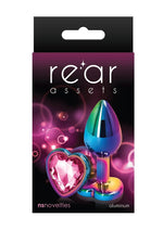 Load image into Gallery viewer, Rear Assets Multicolor Heart Anal Plug - Multicolor/Pink - Small
