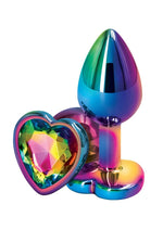 Load image into Gallery viewer, Rear Assets Multicolor Heart Anal Plug - Multicolor/Rainbow - Small
