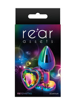 Load image into Gallery viewer, Rear Assets Multicolor Heart Anal Plug - Multicolor/Rainbow - Small
