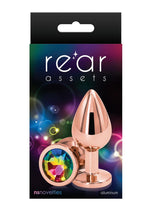 Load image into Gallery viewer, Rear Assets Rose Gold Anal Plug - Multicolor/Rainbow/Rose Gold - Medium