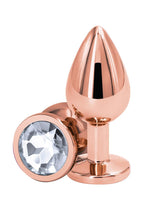 Load image into Gallery viewer, Rear Assets Rose Gold Anal Plug - Clear/Rose Gold - Medium