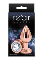 Load image into Gallery viewer, Rear Assets Rose Gold Anal Plug - Clear/Rose Gold - Medium