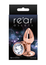 Load image into Gallery viewer, Rear Assets Rose Gold Anal Plug - Clear/Rose Gold - Small