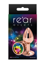 Load image into Gallery viewer, Rear Assets Rose Gold Anal Plug - Rainbow - Small