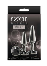 Load image into Gallery viewer, Rear Assets Tapered Trainer Chrome Plated Anal Plugs Kit - Gray/Grey - 3pc/Set