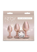 Load image into Gallery viewer, Rear Assets Tapered Trainer Chrome Plated Anal Plugs Kit - Tan - 3pc/Set