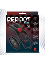 Load image into Gallery viewer, Red Dot Silicone Rechargeable Vibrating Cock Ring V1 with Remote Control - Black/Red
