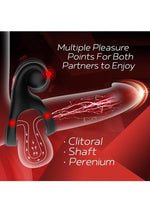 Load image into Gallery viewer, Red Dot Silicone Rechargeable Vibrating Cock Ring with Controller V2 - Black/Red
