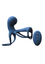 Load image into Gallery viewer, Renegade Gladiator Rechargeable Silicone Vibrating Penis Harness with Remote Control - Blue
